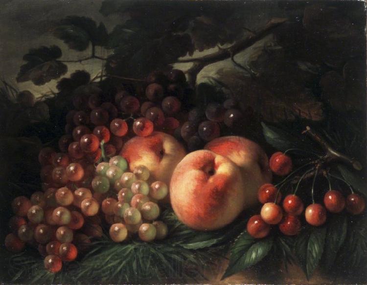 George Henry Hall Peaches Grapes and Cherries Norge oil painting art